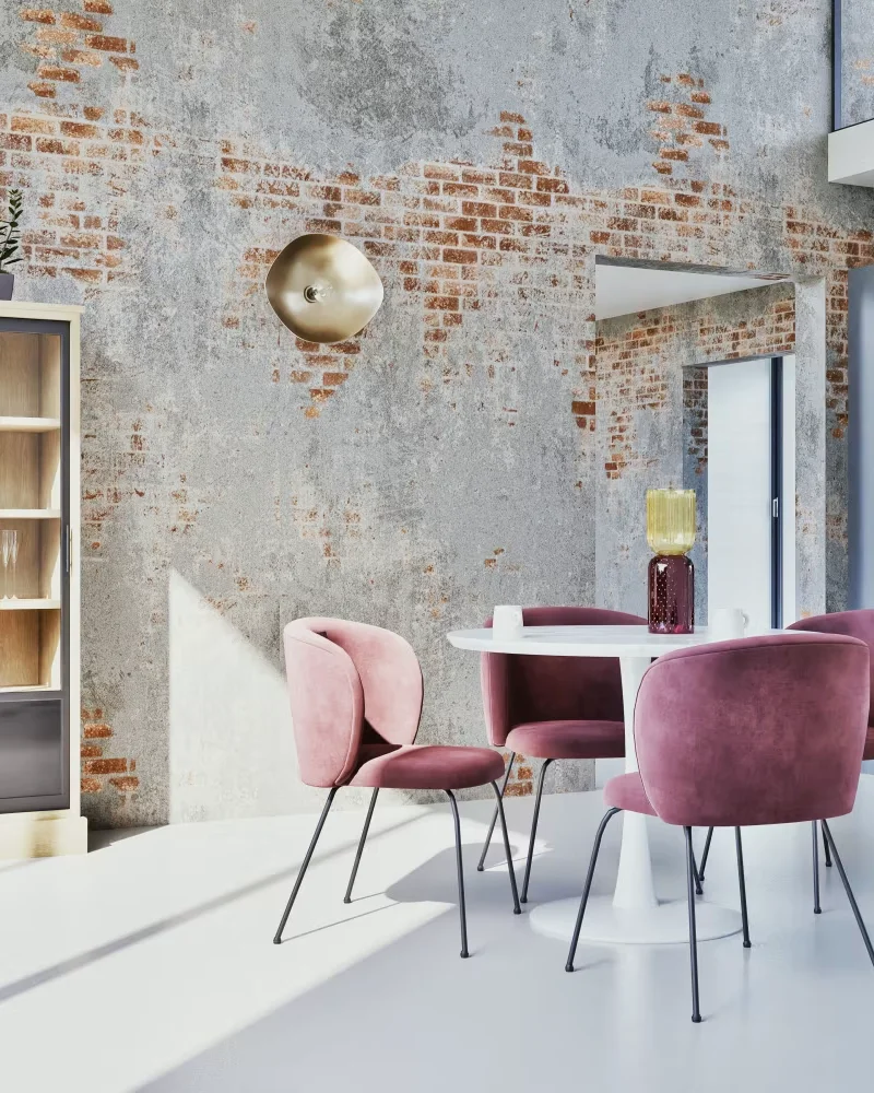 Chaise en velours rose Maisons du Monde