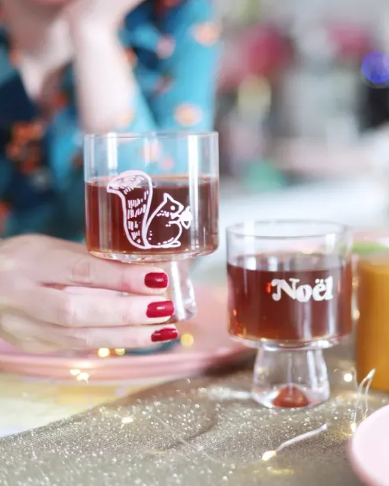 verre motif diy feutre