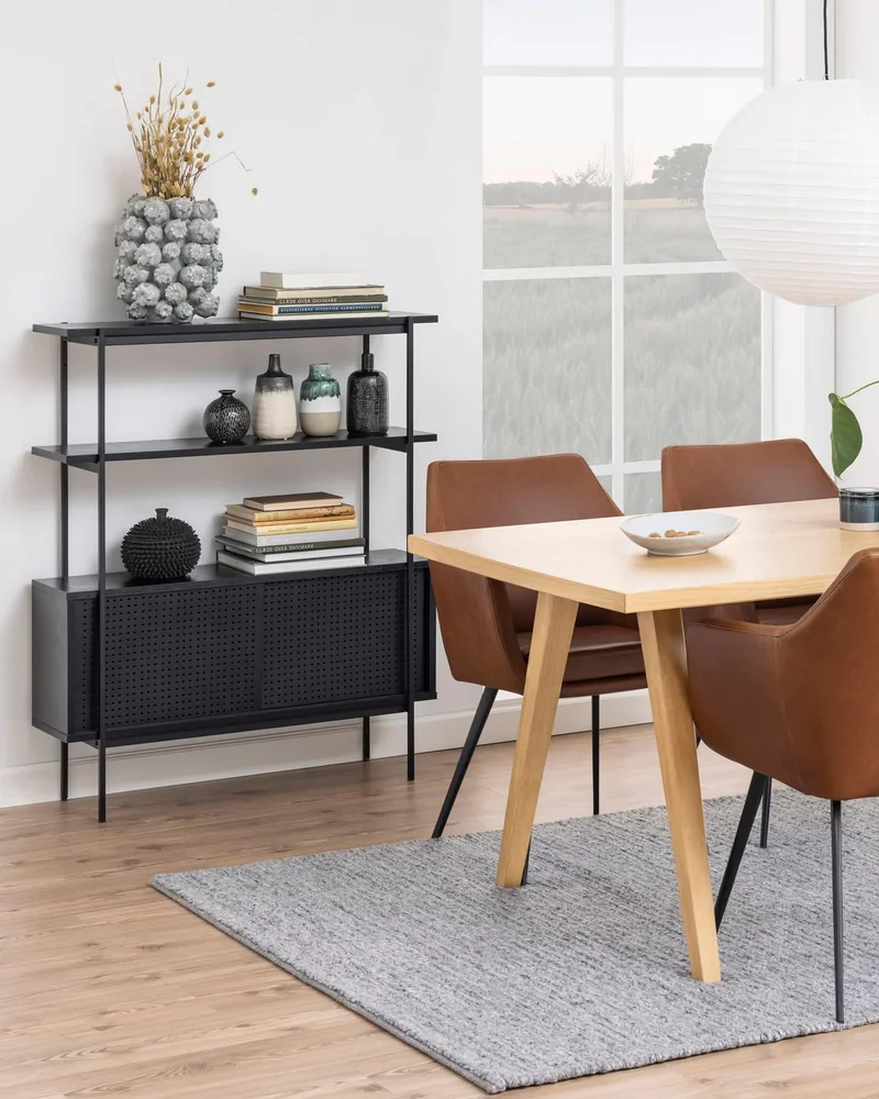 Bibliothèque industrielle basse noire Westwing