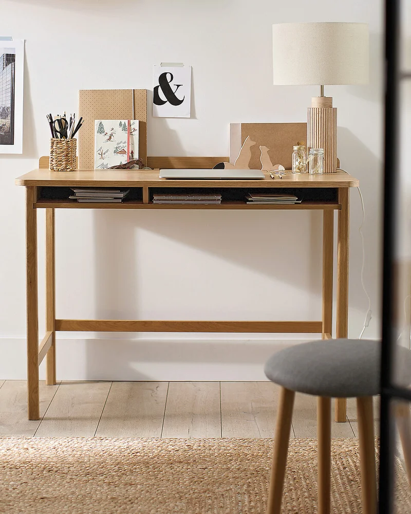 Petit bureau en bois avec rangements La Redoute