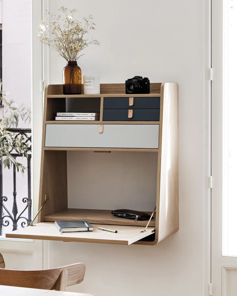 Bureau mural bois madeindesign.com