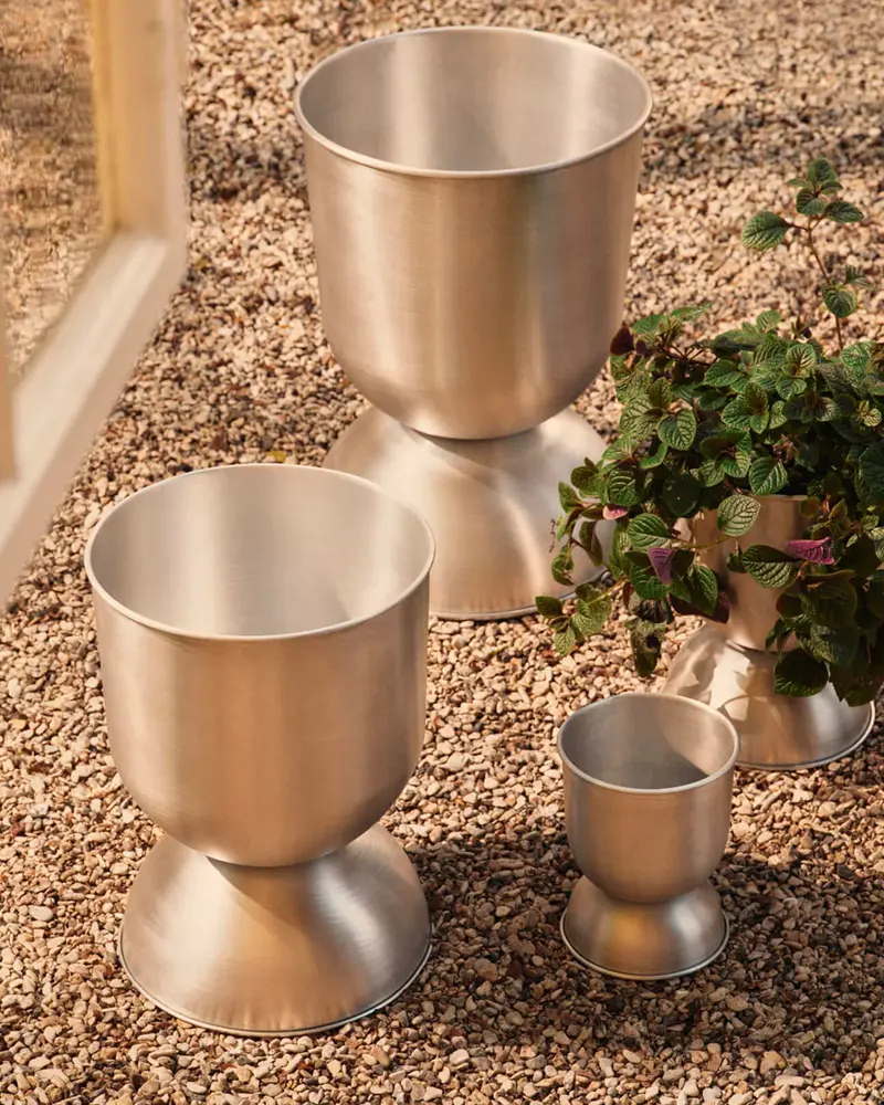 pot plante argent