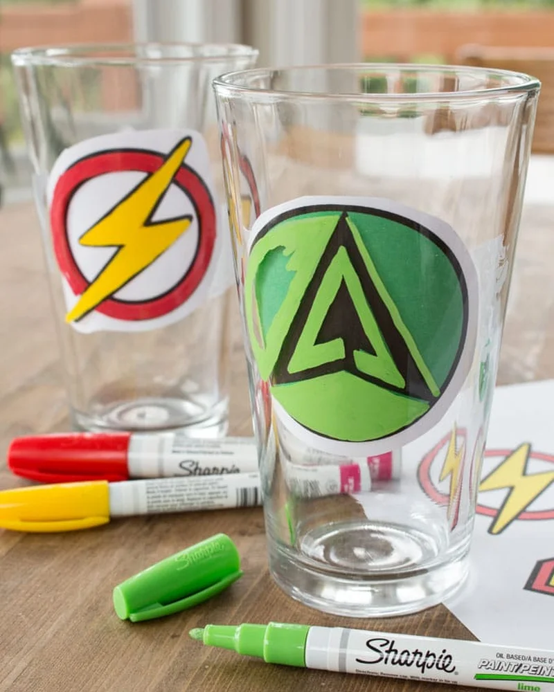 verre super heros diy feutre