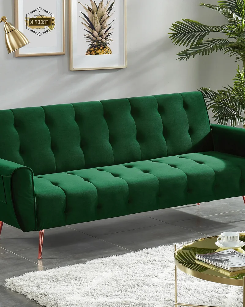 Canapé convertible clic clac vert Vente-unique