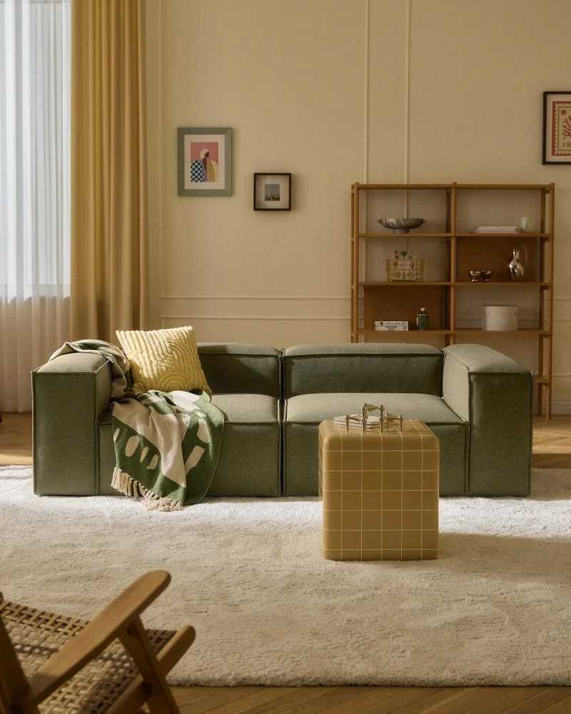 Canapé modulable moderne vert kaki Westwing