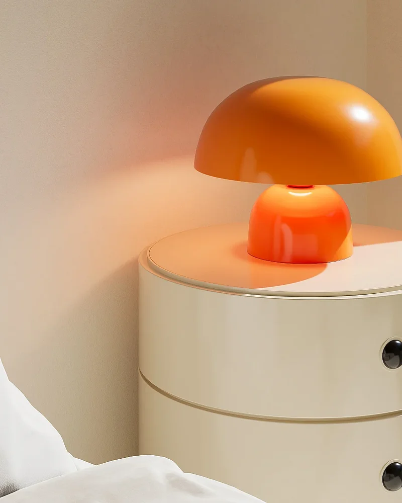 Petite lampe champignon orange OZAIA