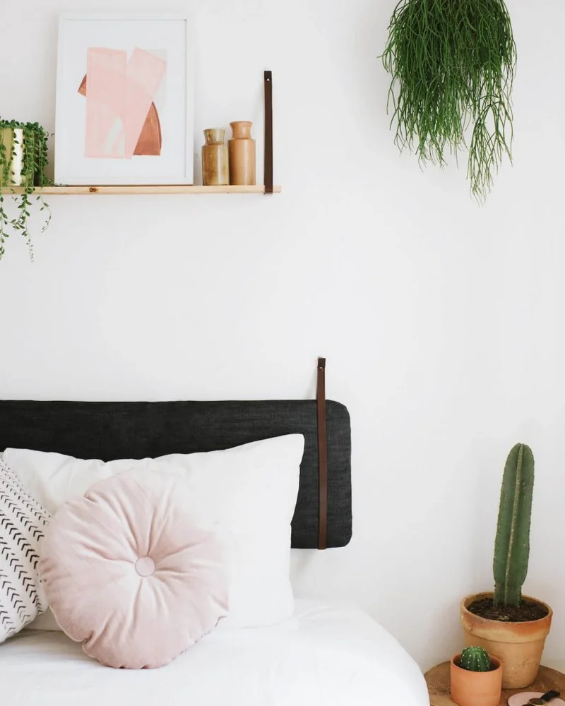 tete de lit diy coussin tissu cuir