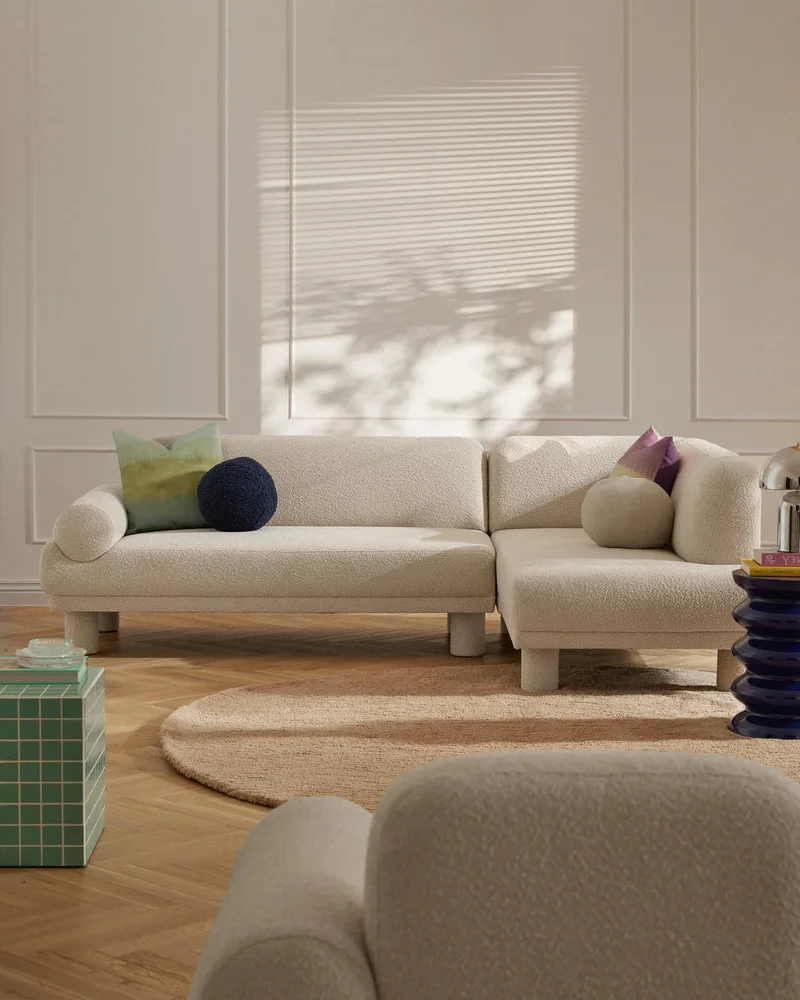 Canapé d'angle moderne beige Westwing