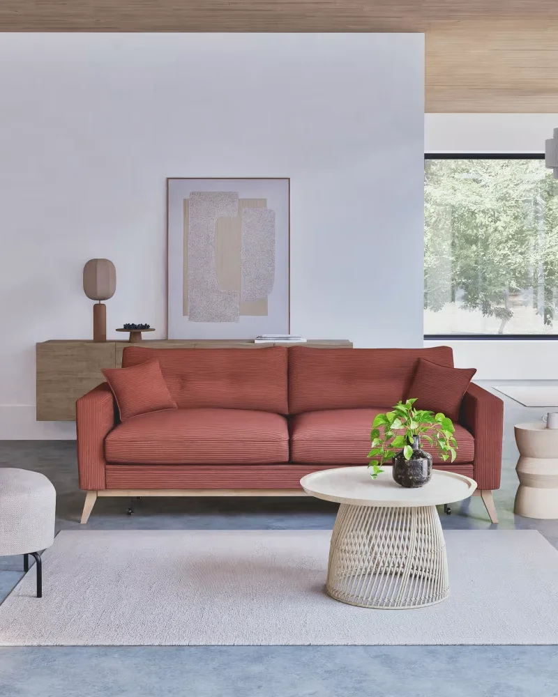 Canapé convertible velours terracotta Maisons du Monde