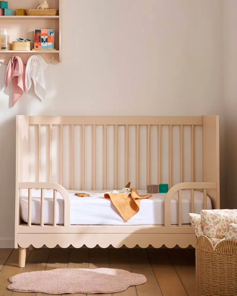 lit bebe evolutif feston rose