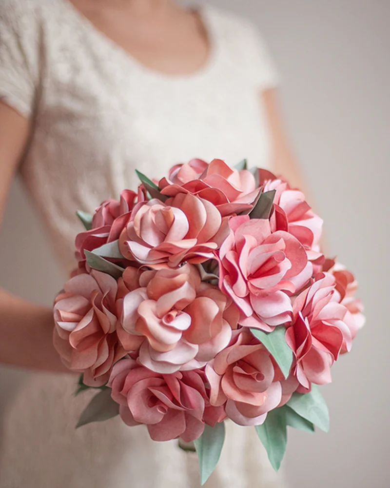 rose papier colore diy