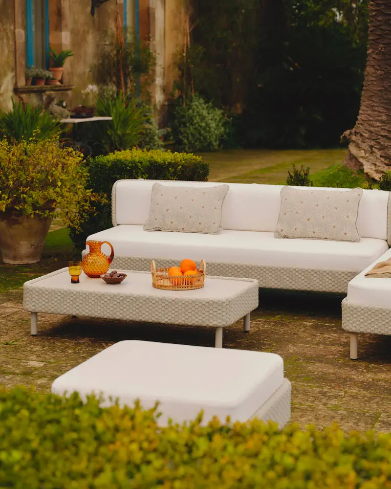 table basse jardin resine beige