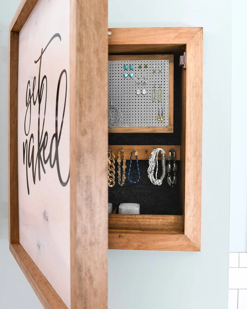 armoire rangement mural bijoux diy