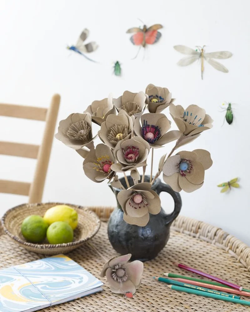 bouquet fleur carton diy