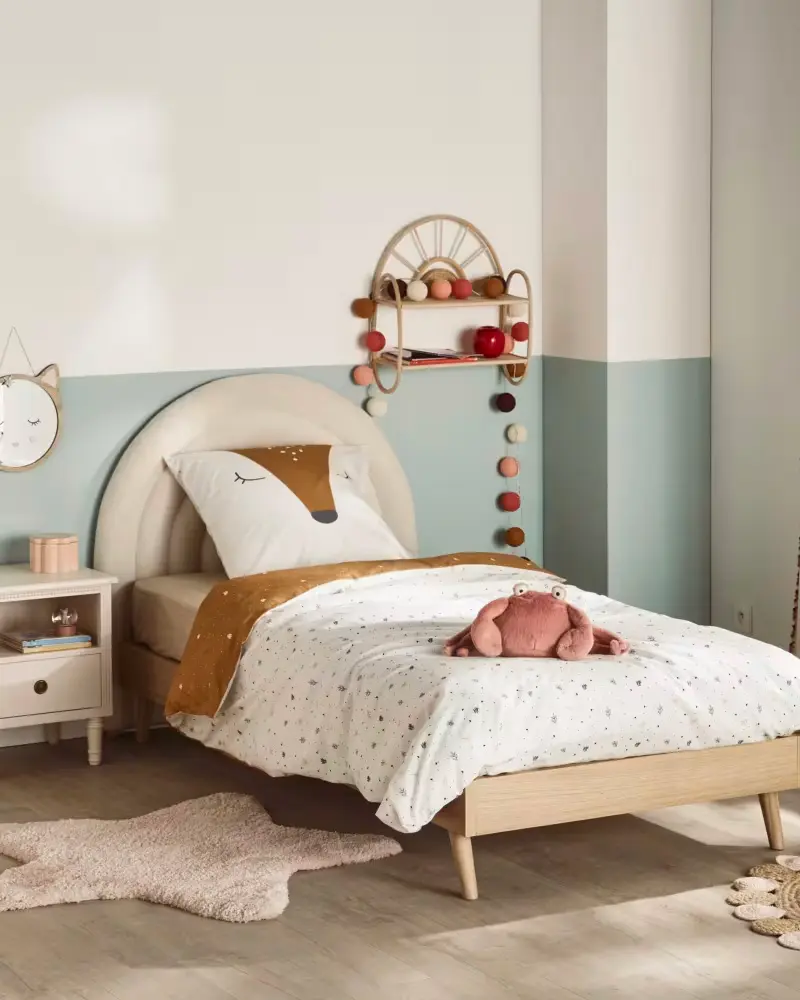 tete de lit enfant tissu bouclette