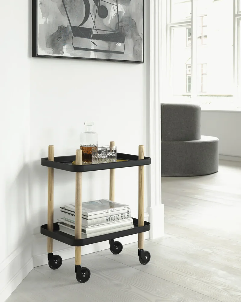 Desserte à roulettes scandinave noir et bois Westwing