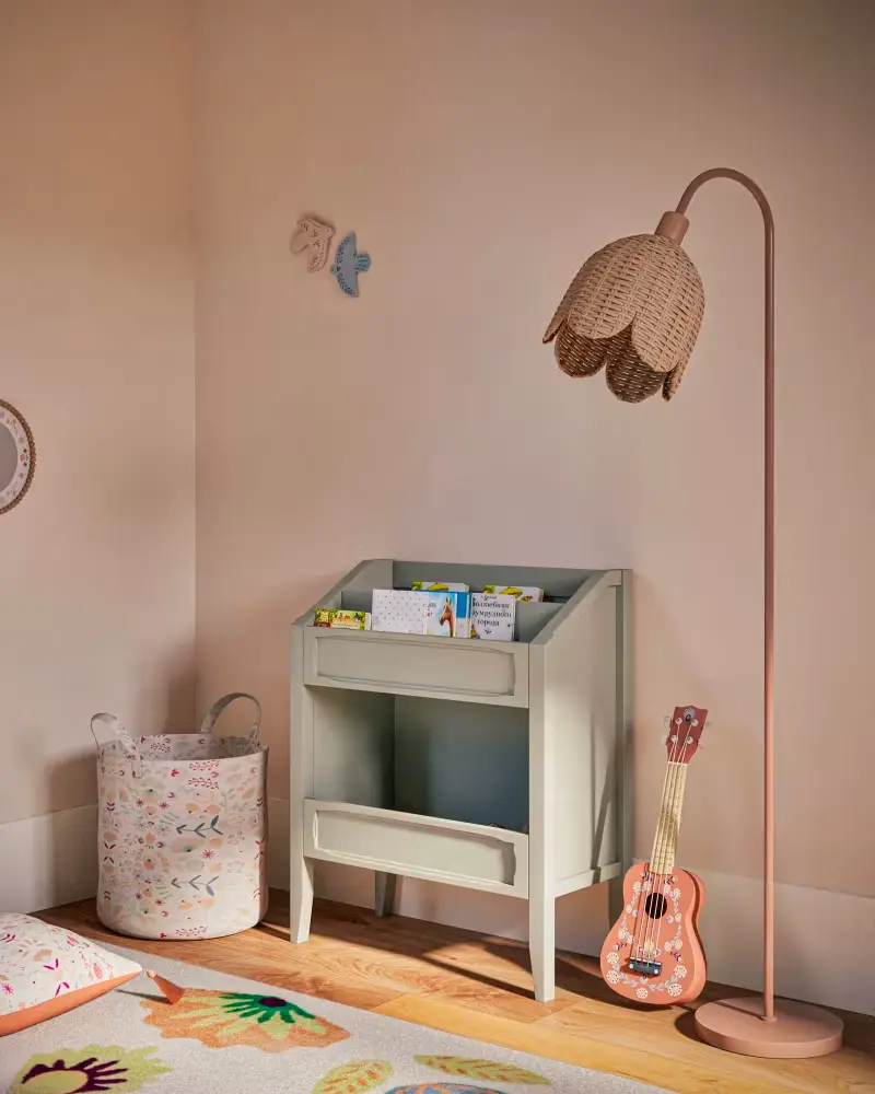 lampadaire festonne rotin terracotta