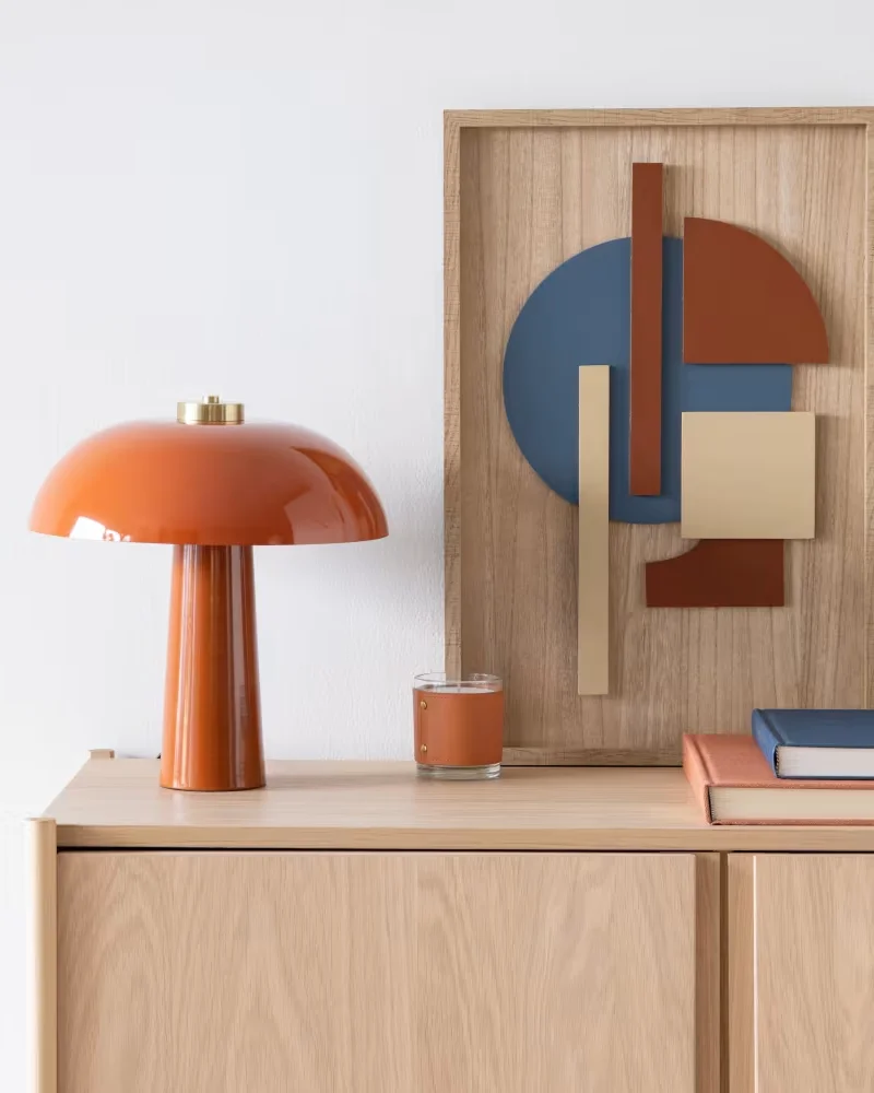 Lampe champignon métal orange Maisons du Monde