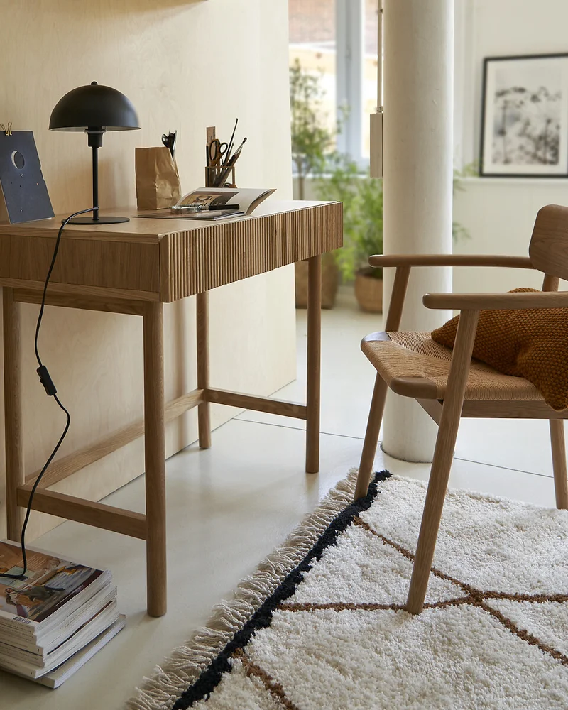Petit bureau moderne en bois 2 tiroirs La Redoute