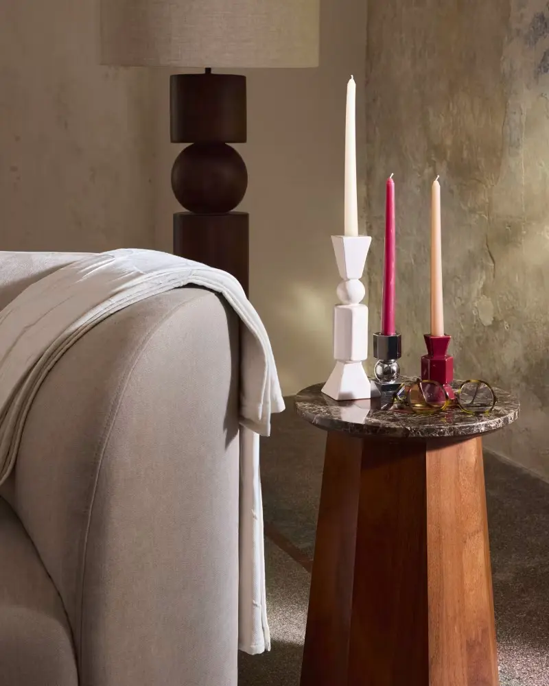 bout de canape bois marbre