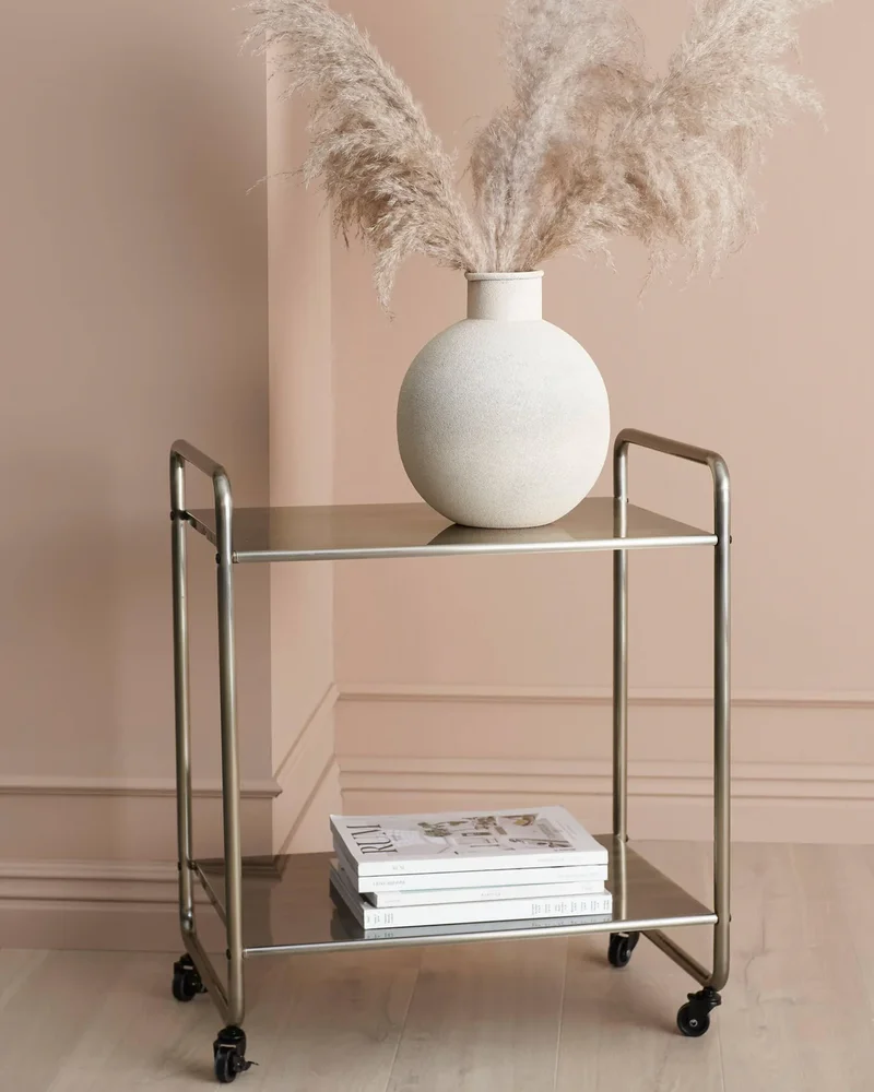 Desserte à roulettes dorée mate Westwing