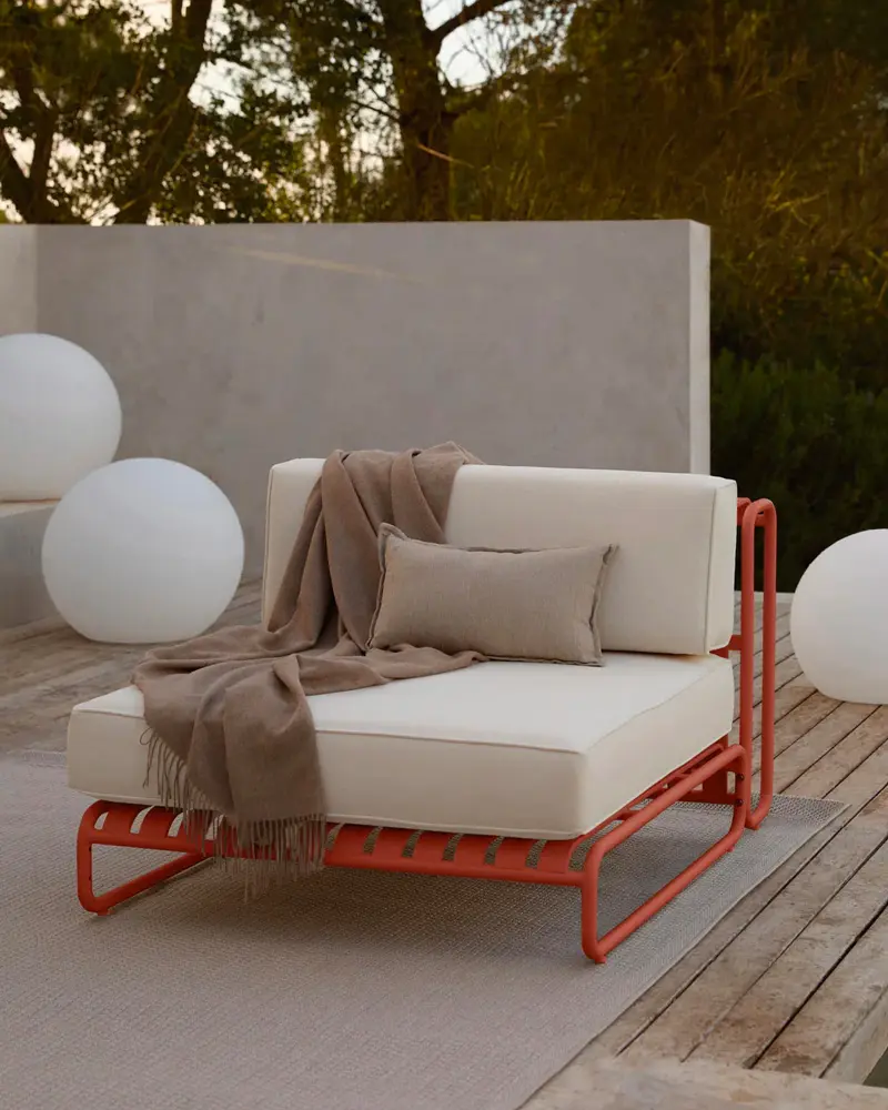 fauteuil jardin metal terracotta