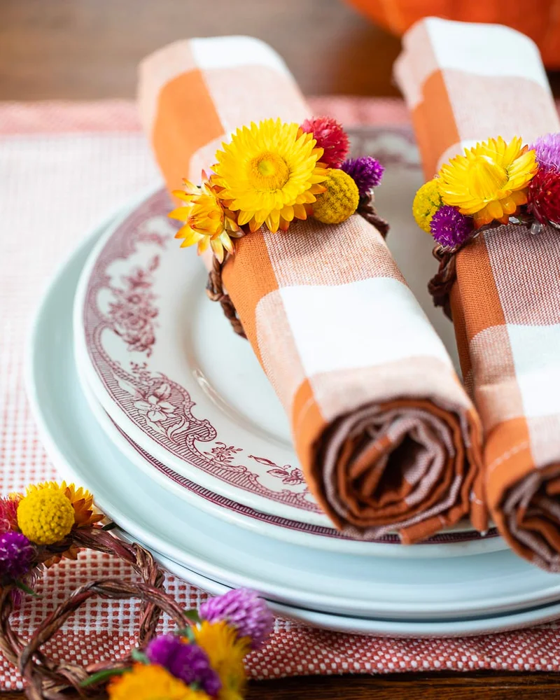 rond de serviette diy fleurs sechees