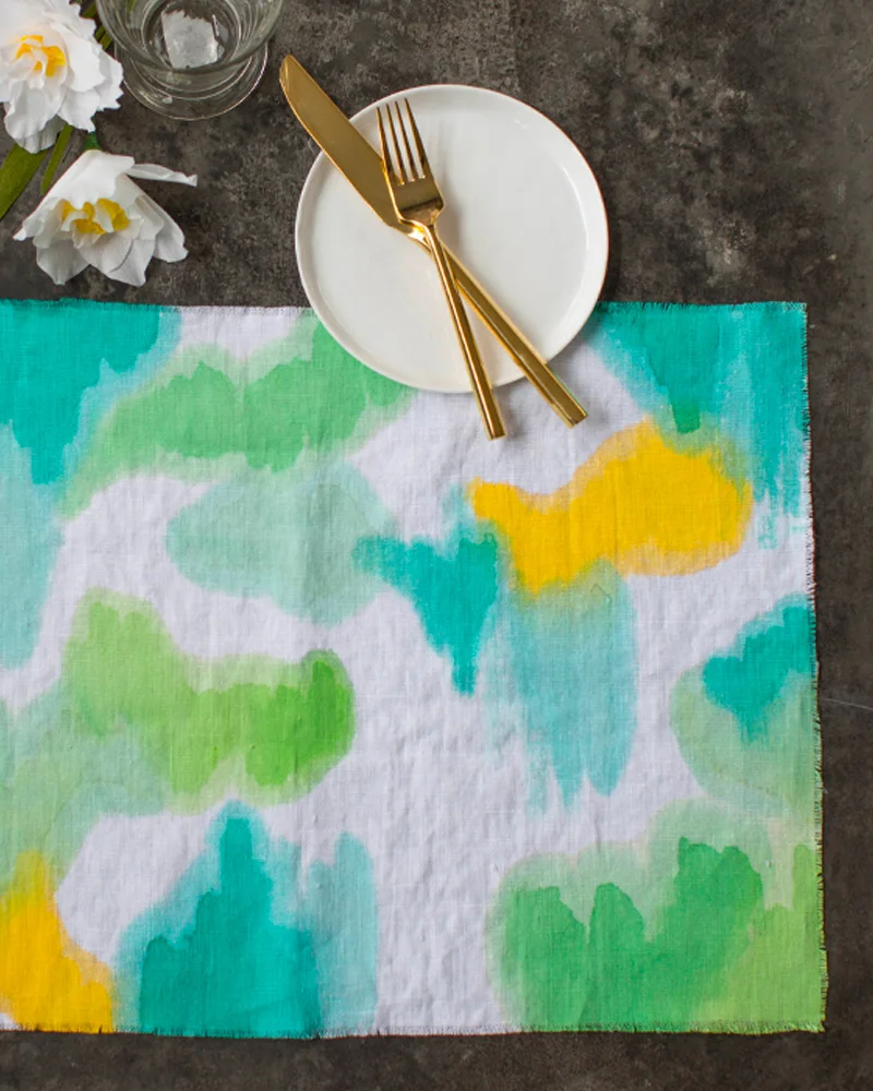 set de table lin peint diy