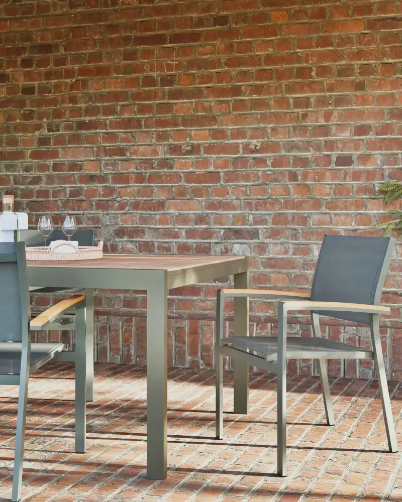 table jardin extensible vert kaki