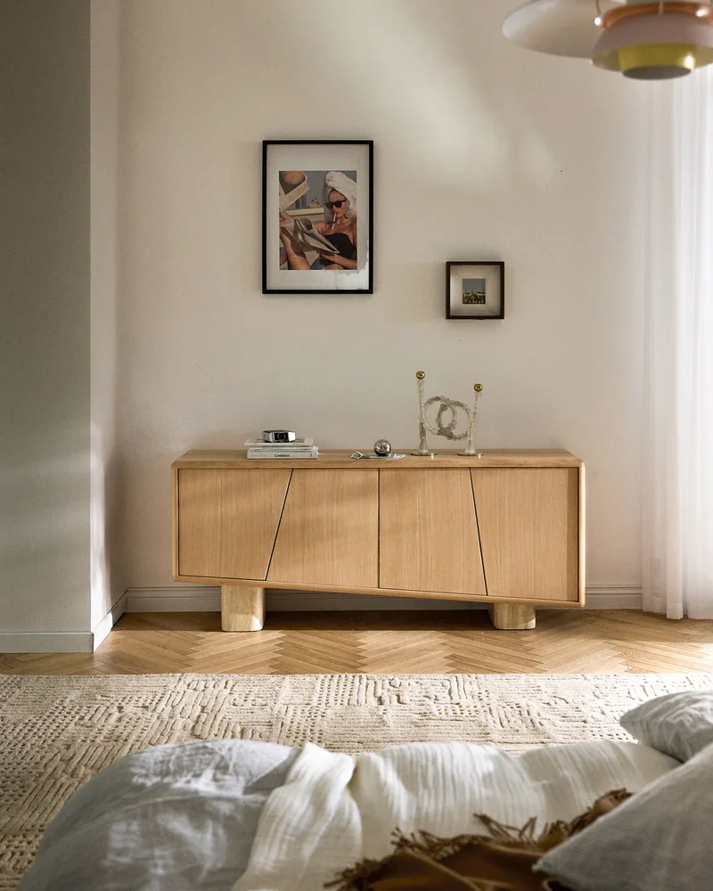 Buffet bois pieds travertin Westwing