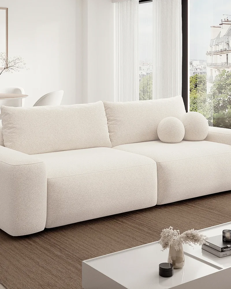 Canapé convertible moderne blanc Vente-unique