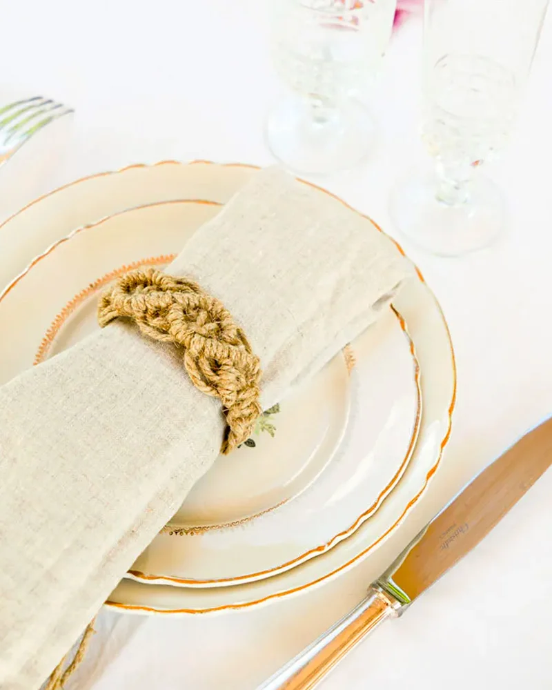 rond de serviette corde macrame diy