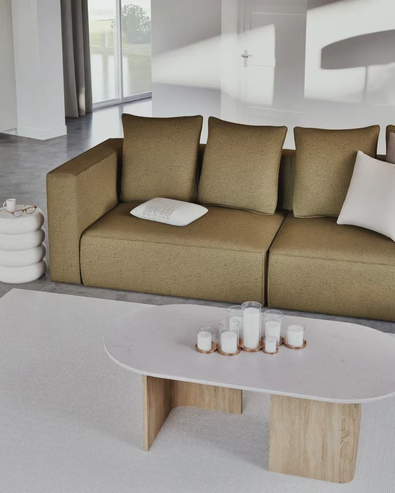 Canapé modulable vert kaki Maisons du Monde