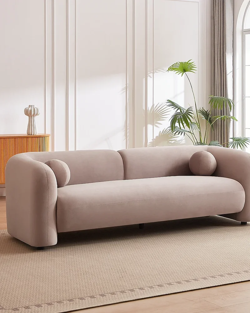 Canapé rose en velours Vente-unique