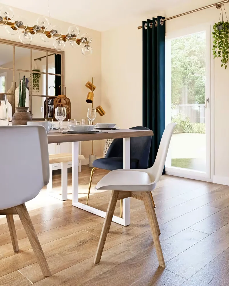 Chaise scandinave blanche et bois Maisons du Monde