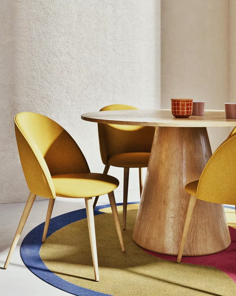 Chaise en tissu jaune Maisons du Monde
