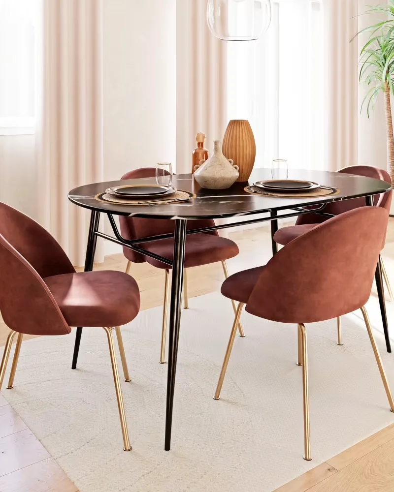 Chaise en velours terracotta Maisons du Monde