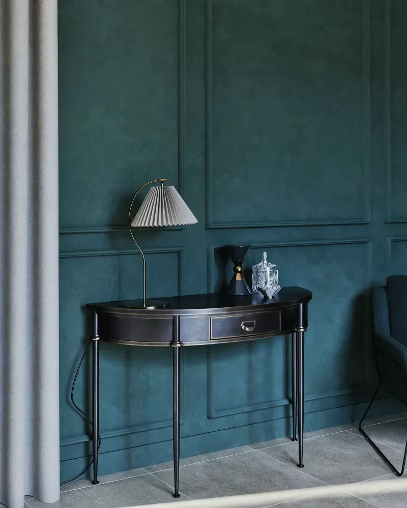 Console avec tiroir noire arrondie Maisons du Monde