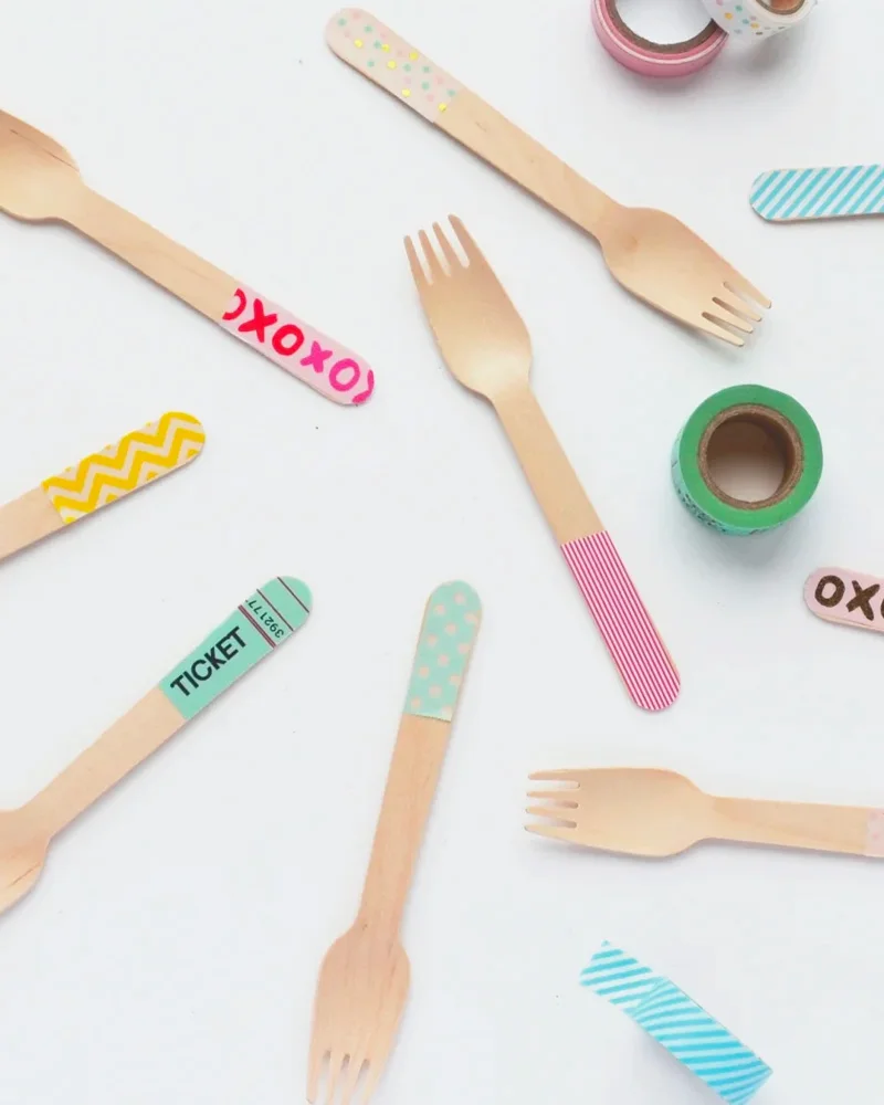 couvert bois diy washi tape