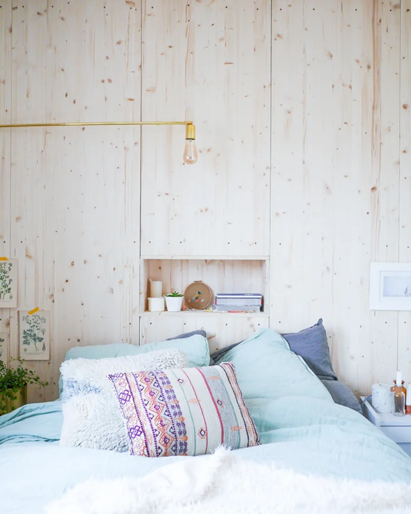 tete de lit diy bois rangement