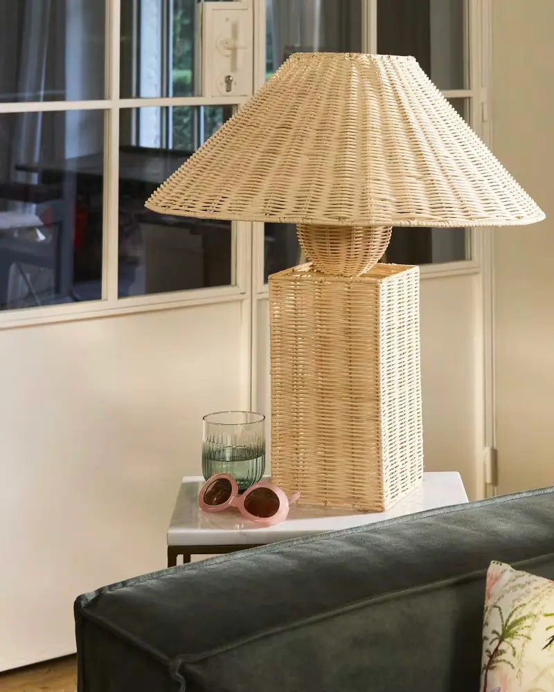 lampe rotin tresse