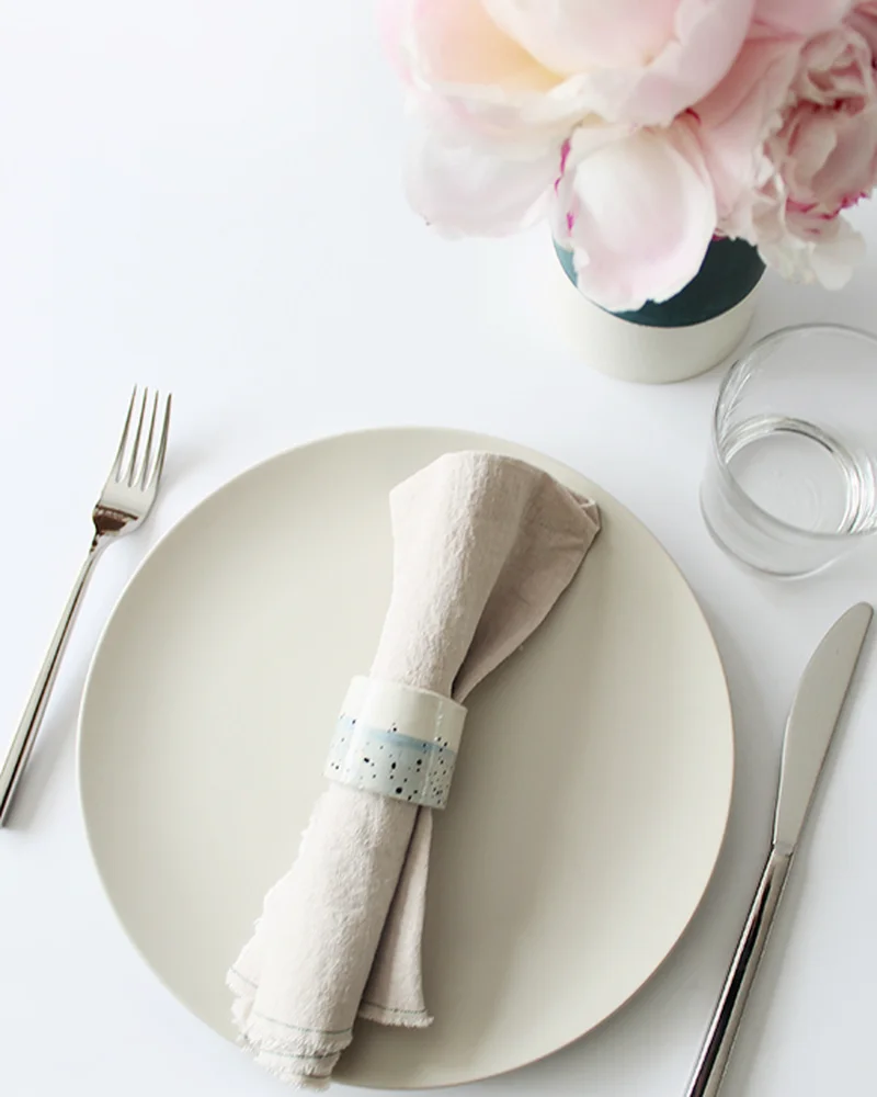 rond de serviette ceramique bicolore diy