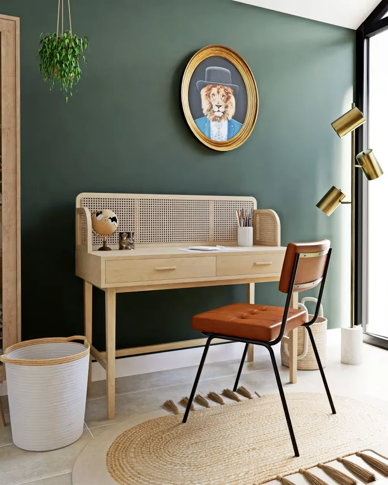 Bureau 2 tiroirs en cannage Maisons du Monde