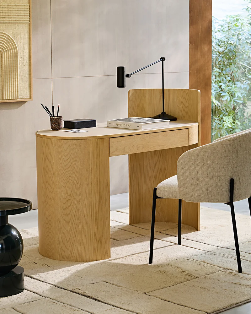 Bureau ovale bois moderne La Redoute