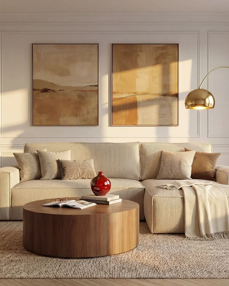 Canapé d'angle en velours côtelé Vente-unique