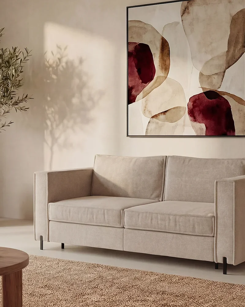 Canapé convertible beige 3 places Vente-unique