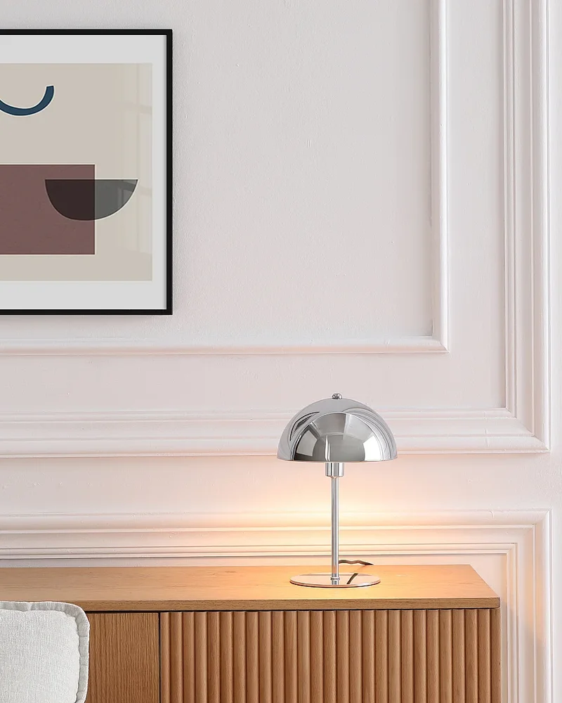 Lampe champignon argent OZAIA