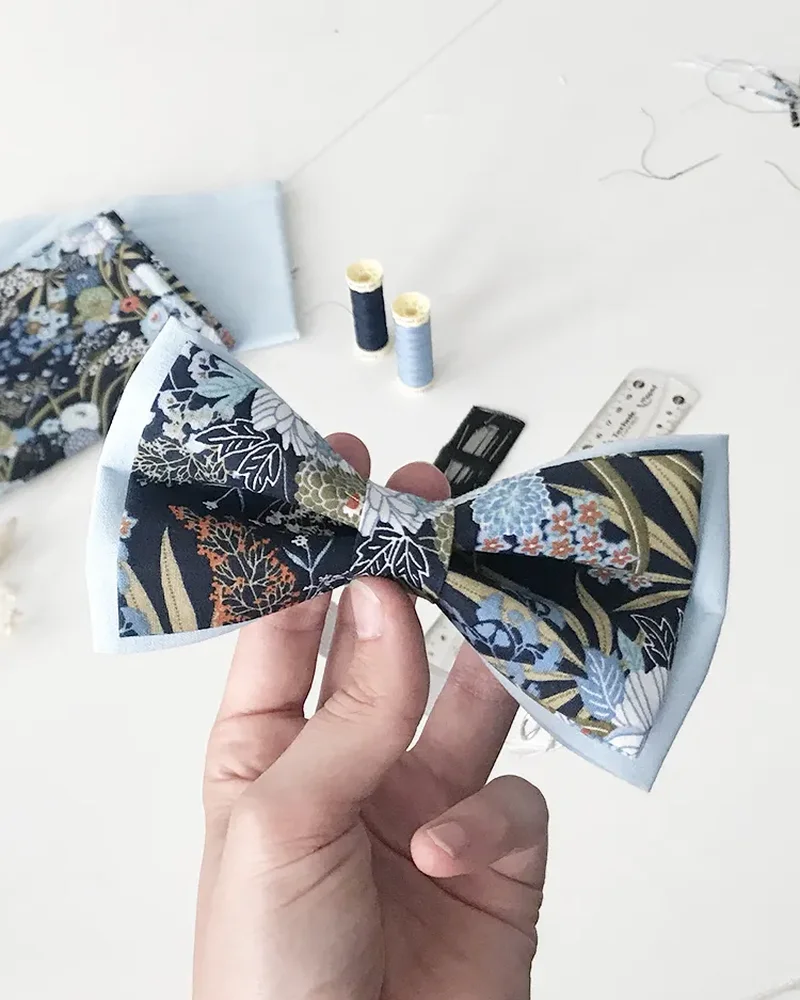 noeud papillon double tissu diy