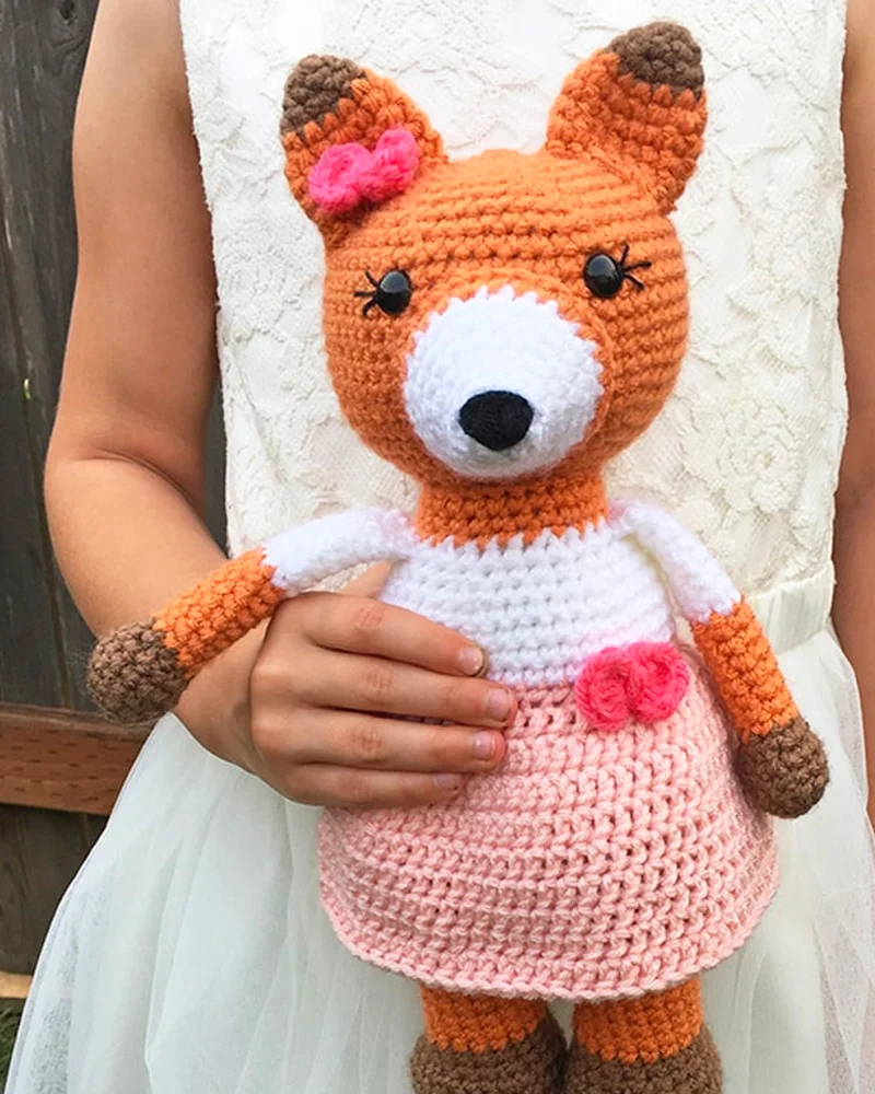 peluche renard diy crochet laine