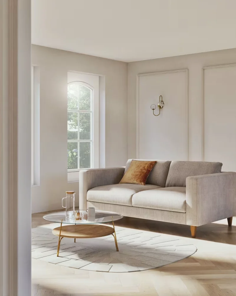 Petit canapé en velours côtelé Maisons du Monde